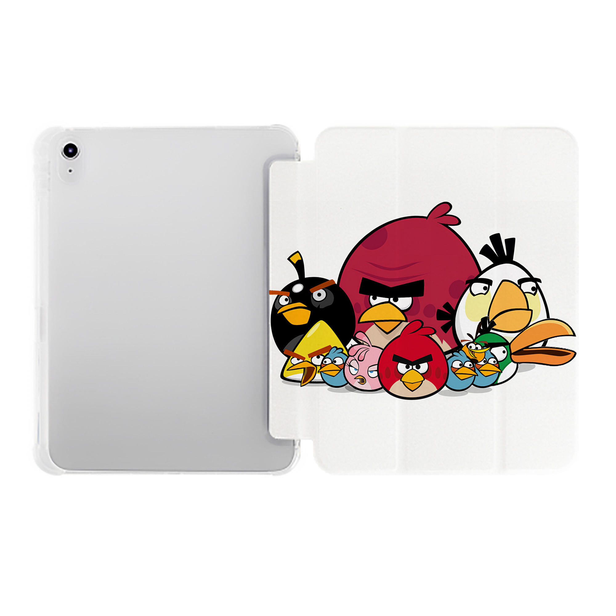 （画像用） Angry Birds アングリーバード IPad ケース ペン収納付き 三つ折りスタンド PUレザー×シリコン 対応機種9.5/10.5/10.9インチ